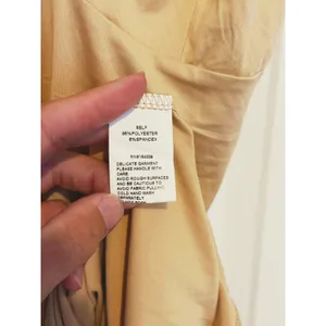 Y2K SNDYS Babydoll Satin Slip Dress XS Tan Beige Minimal Quiet Luxury Cocktail thumbnail 6