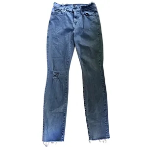 MOTHER The Double Fray Charmer Skinny Jeans Faded Black Distressed Size 28‎ thumbnail 3