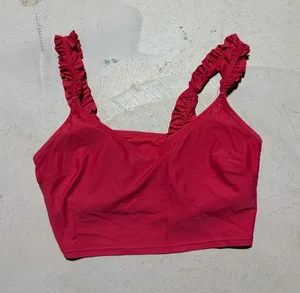 Aerie scoop Ruffled Strap swim bikini top medium thumbnail 1