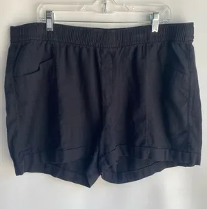 Old Navy black cuffed linen shorts summer beach resort travel XL thumbnail 1