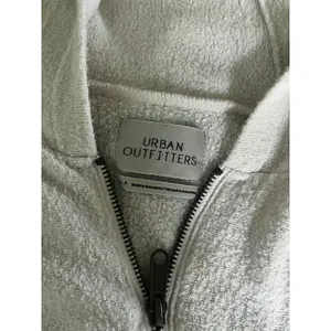 Urban Outfitters Quarter Zip Hoodie Small Cream Coastal Chic Oversized Soft Cozy thumbnail 2