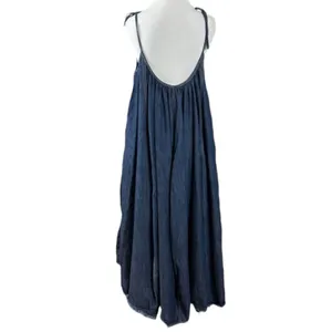 Free People Denim Dreams Midi Maxi Dress in 70s Blue Large Jean Jumper Retro thumbnail 8