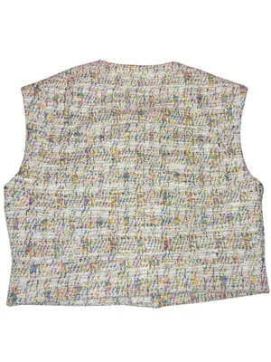 Dazy Multicolor Cropped Tweed Button thumbnail 2