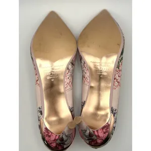 Ted Baker London Pink Floral Satin Pointed Toe Pumps Rose Gold Accents Size 41 thumbnail 8