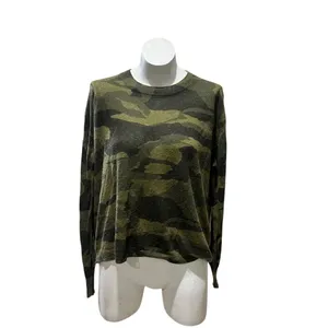VICI Women's Camouflage Knit Long Sleeve Top Size L Green Casual thumbnail 2