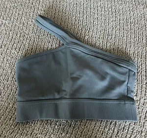 Nikki Font grey ribbed crop top Size M #croptop #activewear thumbnail 1