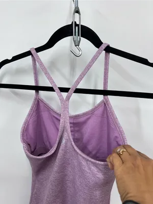 Lululemon Lavender purple Cami tank top 4 athletic built in bra pads missing thumbnail 6