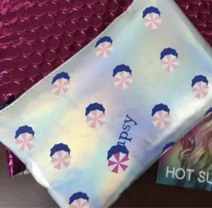 Ipsy Silver Theme Hot Summer Night Cosmetic Glam Clutch Bag thumbnail 3