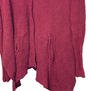 Free People Womens Sweater Long Sleeve Cardigan Snap Button Slouchy Red Large thumbnail 3