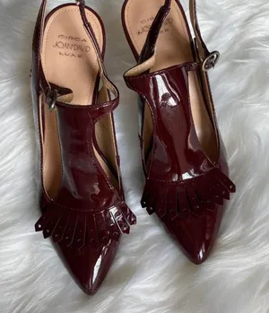 Circa Joan and David Luxe Red Leather Heels Vibrant Red Wine Leather Stiletto heel. thumbnail 4