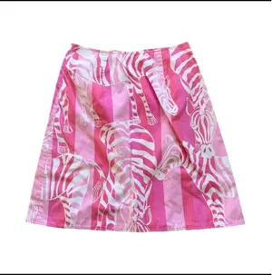 Lilly Pulitzer Cotton A-Line Skirt Pink Animal Print Women's Size 2 thumbnail 3