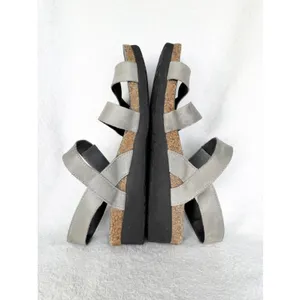 Naot Kayla Womens 7.5 Slate/Gray Leather Comfort Sandals Hook Loop Adjustable thumbnail 5