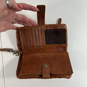 Valenca Holland Brown Woven Distressed Leather‎ Wallet Credit Card ID Holder thumbnail 7