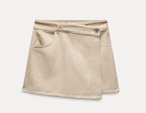 Zara Denim Wrap Skort thumbnail 1