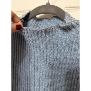 Free People Beach Blue Ribbed Knit Mock Neck Sweater Vest Sleeveless‎ Top S/P thumbnail 4