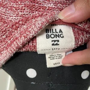 Billabong Womens‎ Sweater Size Small Red Tidal Vibes Pullover Lace Up JV08TBTI thumbnail 6