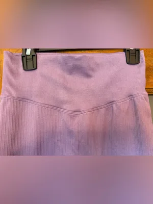PINK Victoria’s Secret Active Seamless Ribbed High Waisted Leggings Lavender thumbnail 5