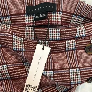 NWT Anthropologie Sanctuary Plaid Pencil Faux Wrap Skirt thumbnail 3
