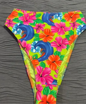 Frankie's Bikinis Neon Floral Bikini Bottom thumbnail 1