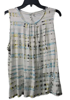 Sleeveless Tank Top Abstract Print Casual Everyday Top‎ XL thumbnail 1