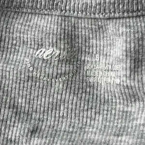 Aerie Ribbed Long Sleeve Henley Bodysuit Womens L Heather Gray Minimalist thumbnail 4