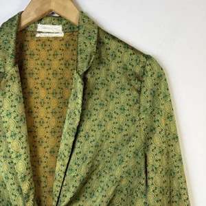 Urban Outfitters medium satin 70's retro disco willow tie green 60's party thumbnail 3