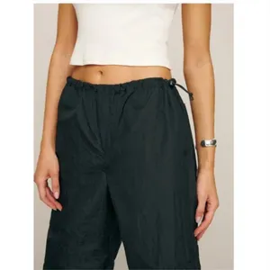 Reformation Camden Pants Black Women's S Utility Nylon Drawstring Hem Relaxed thumbnail 3