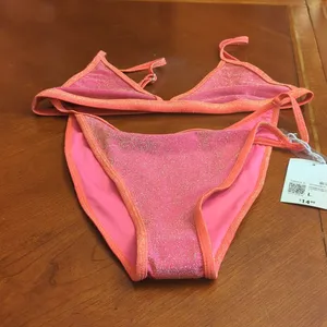 Forever 21 Bikini set Fuchsia/Tomato Size L thumbnail 3