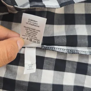 J. Crew Factory‎ NWT Gingham Dress V-Neck Tie Sleeve Black White Size S thumbnail 8