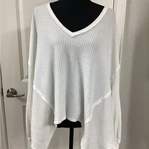 We The Free White Waffle Knit Top thumbnail 1