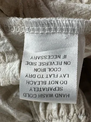 Anthropologie MABLE Gingham‎ Smocked Mini Dress Small Beige Babydoll Puff Sleeve Cotton thumbnail 9