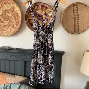 ☀️ Washed Ashore Black Mini Floral Dress thumbnail 4