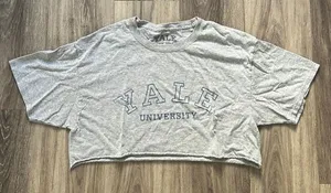Yale University Crop Tee Medium Large Gray thumbnail 1