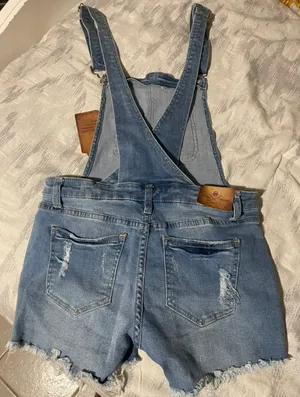 I&M Jeans Light Blue Denim Mid-Rise Overalls thumbnail 7