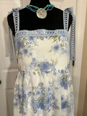 Impressions Blue floral summer maxi sundress thumbnail 2