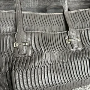 Coach Taylor‎ Gathered Leather Alexis Carryall Tote F25252 Grey Shoulder Handbag thumbnail 4