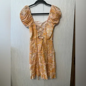 Sim and Sam Orange Square Neck‎ Mini Dress size medium thumbnail 4