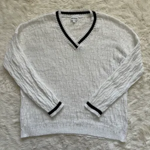 superdown x Revolve Sweater Long Sleeve V Neck Knit White Black M thumbnail 2