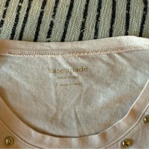 Kate Spade Blush Pink Gold Stud Ruffle Hem Top Large thumbnail 4