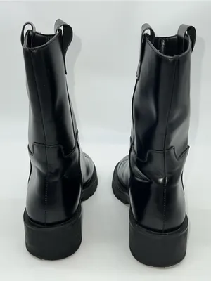 H&M Chunky Lug Rubber Sole Ankle Pull-On Black Boots-Size 39 EU / 8 US thumbnail 5