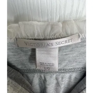Victorias Secret Grey Spaghetti Strap Nighty Mini Dress With Lace thumbnail 2