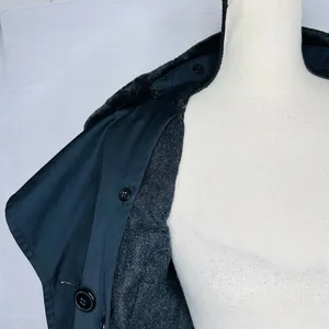 Jones New York Coat Size Large Black Faux Fur Removeable Collar Belted Trench thumbnail 14