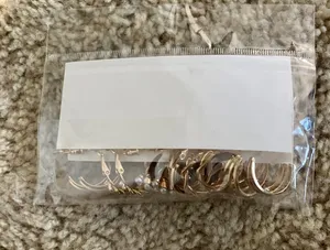 Gold 12PCS Bulk Set Hoop Earrings thumbnail 3