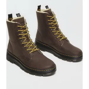 Dr Martens womens combs fold down boots leather combat Fleece lined brown UK 6 thumbnail 3