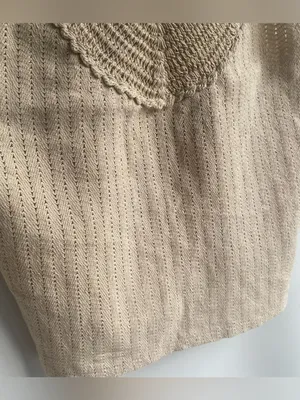 H&M cream woven crochet tank top boho western beach summer small thumbnail 4