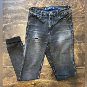 Hollister Women’s Dark Wash Gray-Black Jeans thumbnail 1