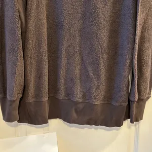 Aerie Oversized Sherpa Fleece Pullover Sweatshirt Women's Small‎ Brown thumbnail 10