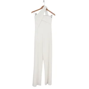 Lulus Criss-Cross Your Mind Jumpsuit Women Small White Stretch Back Zip Wide-Leg thumbnail 2