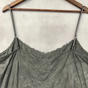 Maurices Cami Tank Top Women XXL Gray Crinkle Lace‎ Trim Coquette Fairy Grunge thumbnail 6