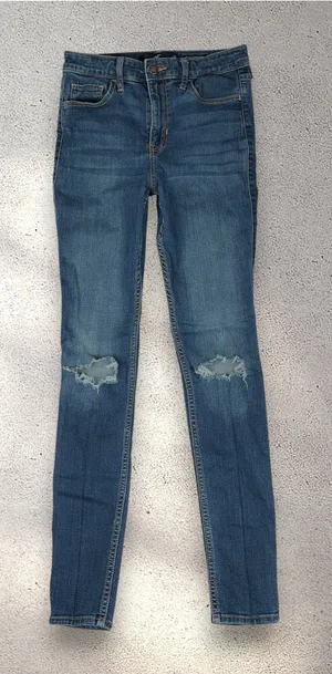 Hollister High Rise Super Skinny Jeans Women’s 27/32 5L Blue Distressed Stretch thumbnail 1